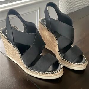 Vince Camuto Black Wedge Sandals